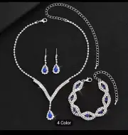 Rhinestone Claddagh Jewelry Set - Chic Silver-Plated Earrings, Necklace,...