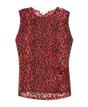 Alexander McQueen Leopard Printed Sleeveless Top IT40,IT42,IT38 red