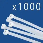 1000 Pack Lot Pcs Qty - 12" Inch Nylon Cable Zip Wire Tie 120 lbs Natural White