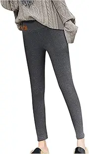 [Generic] Thermals Underwear Women Ladies Casual Fashion Pants Waist Warm Long Printed Keep High Pants Mens Base Layer Set D-Grey