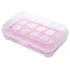 Egg Storage Case Protective Stackable Refrigerator Egg Storage Box 15-eggs