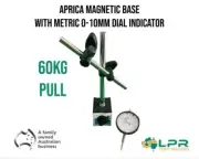 Dial Indicator & magnetic base Combo Metric 0 to 10mm X.02mm *HEAVY DUTY 60kg