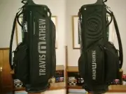 Travis Mathews Athlete w/ Handle Waterproof Cordura black silver Stand Golf Bag