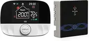 RF433 Wireless Thermostat WiFi Fit for Floor Heating Water Gas Boiler Home Room Tuya Smart Programmable Temperature Controller(White T9N Set)