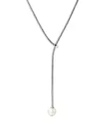 John Hardy Sterling Silver Jh Essentials Cultured Freshwater Pearl Adjustable Lariat Necklace, 23