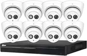 Dahua 8CH 6MP PoE Home Security Camera System, 6MP Outdoor PoE IP Cameras with Build in MIC, 4K 8-Channel NVR (NVR4208-8P-4KS2+IPC-HDW4631C-A 2.8MM(8PCS))