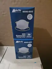 ( 2 Boxes) Makrite 9500-N95 NIOSH N95 Face Mask Disposable Respirator 8/23