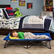 Regalo My Cot Portable Toddler Bed, Includes Fitted Sheet, Royal Blue , 48x24x9