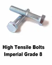 Qty 5 Hex Head Bolt 7/16" UNF x 4-1/2" Zinc High Tensile Grade 8 Screw ZP