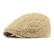 Men's Flat Cap Ascot Hat Newsboy Hat Black khaki 100% Cotton Fashion Casual Street Daily Floral Adjustable Sunscreen Breathable