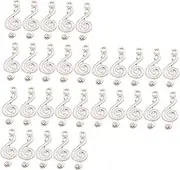 [COHEALI] Music Symbol Pendant Musical Symbol Charms Jewelry Making Charms Charm Bracelets Music Tape Charms Jewelry Making Supplies Music Notes Charms for Crafting Alloy White