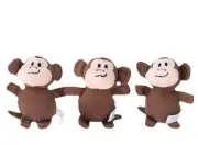 Zippy Paws Bottle MINIZ 3 PACK "MONKEYS" Plush Squeaky Puppy/Dog Toy NWT