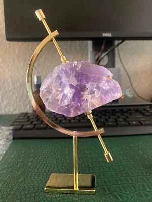 Golden Toned Sphere Holder Caliper Stand Caliper Style Display Stand for Mineral