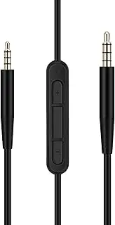 QC45 Replacement Audio Cable Cord for Bose QC25, QC35, QuietComfort 25, QuietComfort 35, On-Ear 2,OE2,OE2i, NC700, Soundlink, SoundlinkII Headphones with Inline Mic/Remote Volume Control (Black)