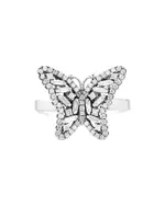Suzanne Kalan 18K White Gold Fireworks Diamond Round Cut & Baguette Butterfly Ring