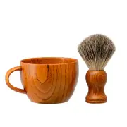 wood shaving mug / Bowl True badger Hair shaving Brush
