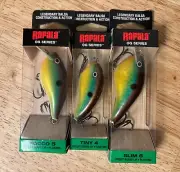 Rapala OG Balsa Lot Rocco 5, Tiny 4 & Slim 6 Bream
