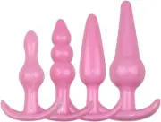 4 Pcs Washable Guasha Massage Silicone Tool Set (Pink）