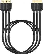Fosmon 4K HDMI Cable 3FT (3-Pack), HDMI 2.0 Cable 4K@60Hz/2160p Support 18Gbps, HDCP, 3D, ARC, Dolby TrueHD, 30AWG Compatible with UHD TV, PC Monitor, Console, PS4, PS5, Xbox One/X/S, Nintendo Switch
