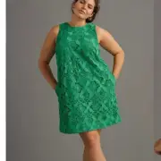 Anthropologie Kelly Green Lace Mini Shift Dress size 2X NEW
