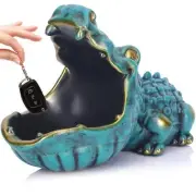 Crocodile Candy Dish, Fun Crocodile Statue Key Bowl for Entryway Table, Green...