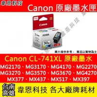 在飛比找蝦皮購物優惠-【韋恩科技】Canon CL-741XL 彩色 原廠墨水匣 