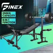 Finex Weight Bench 8-in-1 Press Multi-Station Fitness Weights Squat Rack Incline