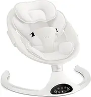 Baby Swing for Infants | Electric Swing for Babies,Portable Swing for Baby Boy Girl,Remote Control Indoor Baby Rocker with 5 Sway Speeds,1 Seat Positions,10 Music and Bluetooth(White)