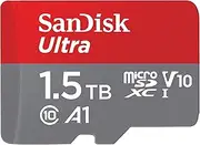 SanDisk 1.5TB Ultra microSDXC UHS-I Memory Card with Adapter - Up to 150MB/s, C10, U1, Full HD, A1, MicroSD Card - SDSQUAC-1T50-GN6MA [New Version]