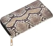 [BESPORTBLE] 1pc Snakeskin Pattern Women Wallet PU Leather Clutch Purse with Zipper for Daily Use Present for Ladies Durable Design with Cards Storage Bag for Shopping and Work