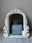 ORNATE WALL MOUNT/FREE STANDING ACCENT MIRROR white antique style…