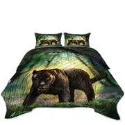 Wildlife Art Beautiful Black Panther Coverlet