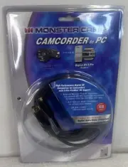 Monster Cable FireLink 300 IEEE-1394 6' FireWire 4 pin to 6 pin J2 CAMAV DV-6