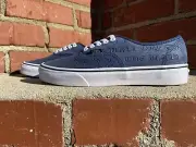 Vans Authentic Deboss OTW Off The Wall Blue Skate Sneaker Men Size 6.5 Women 8