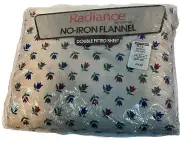 Vintage Double Full Fitted Flannel Sheet Tulip Radiance Made in USA - Sealed NOS