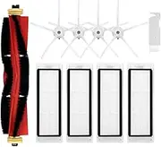Replacement Spare Parts Compatible with Roborock E4, E5, S4, S4 Max, S5, S5 Max, S6, S6 MaxV Robotic Vacuum Cleaner Backup Kit with 1 Roller 4 Side Spin Brush 4 Hepa Filter Attachments for Daily Clean