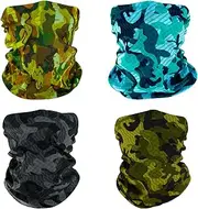 SMEHCF 4 Novelty Seamless Bandana Balaclava Face Cover Mask Shield Neck Gaiter, 4x New Camo Face Mask, One size