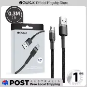 iQuick Braided Double Side Insertion Micro USB to USB-A Fast Charging Cable 0.3M