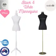Embellir Female Mannequin Dummy Model Dressmaker 170cm Canvas Cover Black/White