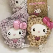 Sanrio Hello Kitty Latte Leopard Print Series Keychain Cute Hanging Plush Doll