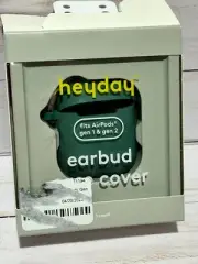 Heyday Stone Green Silicone Case for AirPods 1st & 2nd Gen w/Clip Green