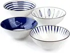 Porcelain Bowls Set of 4, Ceramic Salad Bowl, Large Serving Bowl for B
