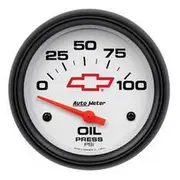 Autometer GM Chevy Bowtie Water Temperature Gauge Blue White Face Electric - 100 PSI, 2 5/8 Inch, AU5827-00406