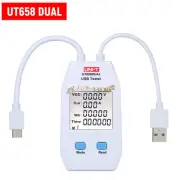 UNI-T UT658Dual Digital USB Tester Power Capacity Volt Current Energy Detector