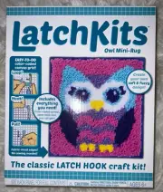 Latch Hook Sewing Kit Latch Kits Owl Mini-Rug New in Box Ages 6+ Wall Hanging G5