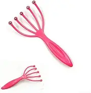 Scalp Massager Comb, Small Handheld Device for Relaxing Head Massages (pink)
