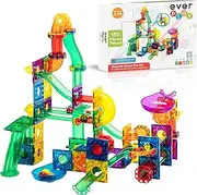 Everplay 150 Piece Marble Run Magnetic Building Toys Magnet Tile Construction Blocks STEM Learning Educational Toy Playset Toddlers Preschool Boys Girls Kids Children Unlimited Creations Age 3+ and Up