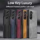 For Samsung Galaxy Fold6 Fold5 Fold4 3 Leather Hybrid Soft Flip Phone Case Cover
