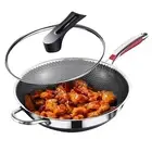 Stainless Steel Nonstick Frying Pan Skillet 11-Inch Omelette Saute Pan With Lid
