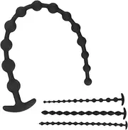 Silicone SM Anal Beads 50/55/57 cm Extra Long Anal Plug with 13/11/15 Anal Beads, Soft Flexible Anal Beads Butt Plug Anus Masturbator Sex Toy for Women Men Couples(Schwarz,L/57cm)
